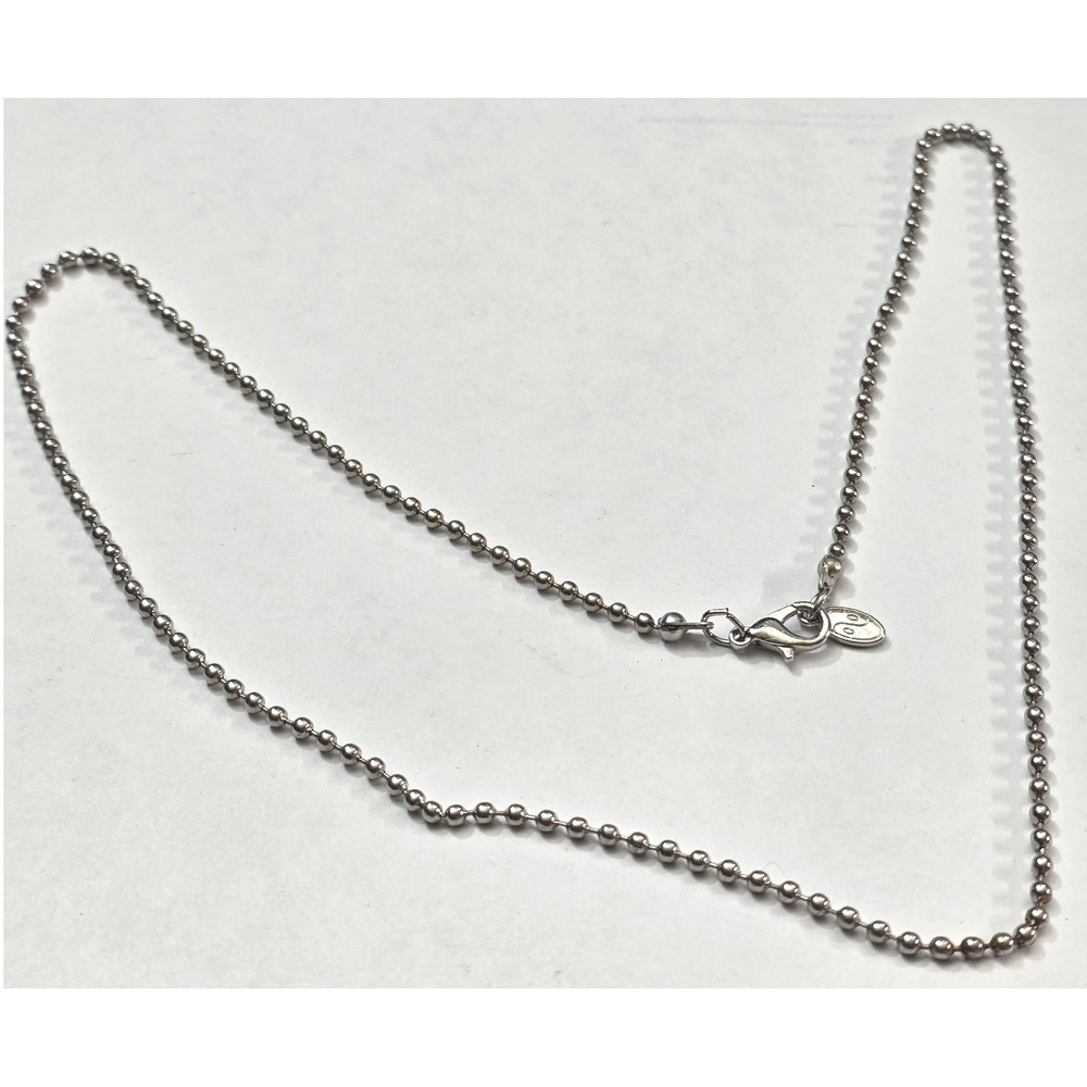 Adult Jewels 20" Ball Chain Necklace Silver Tone Lobster Clasp Rugged Unisex Y2K